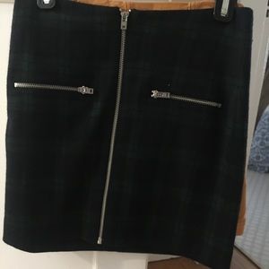 Wool plaid skirt